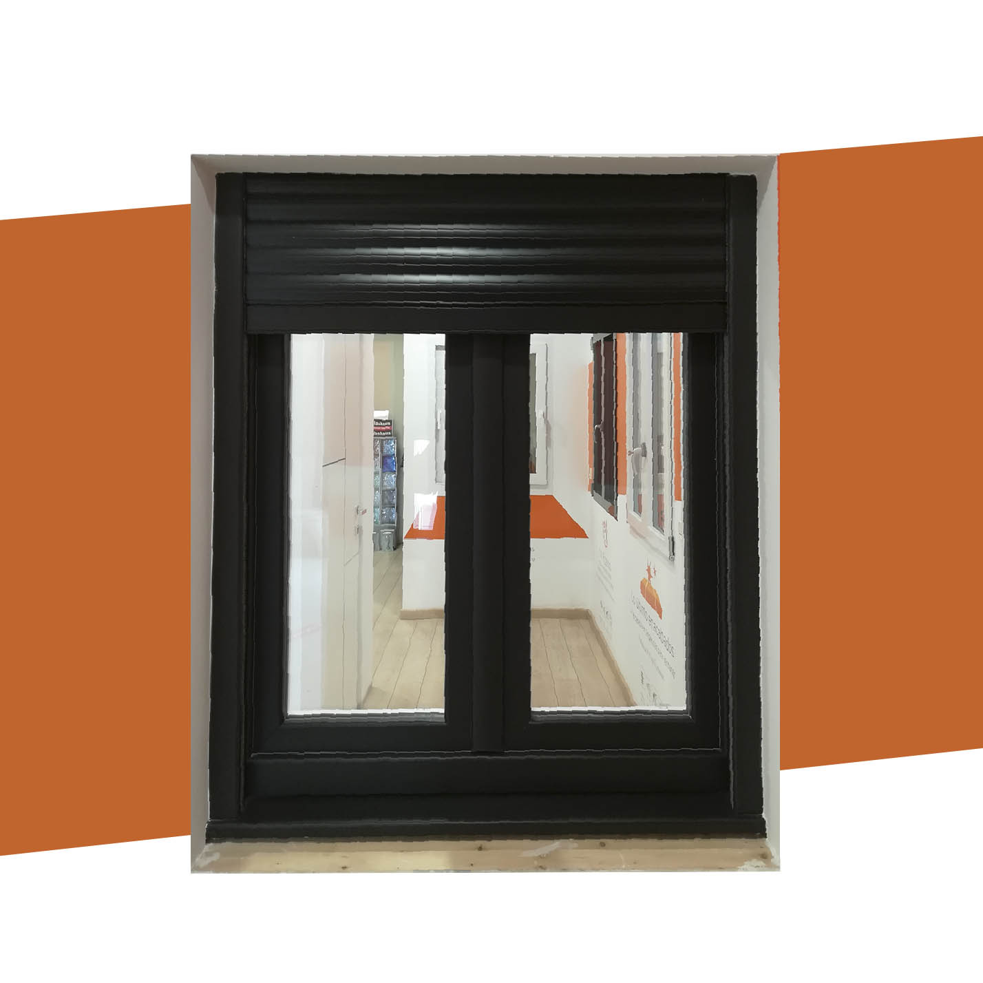 VENTANA PVC 2 COLORES CON PERSIANA DE INCERCO (VL06) - Hergadi