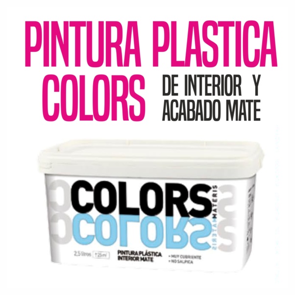 Pintura plástica Colors, botes de 2,5 litros marca Reveton
